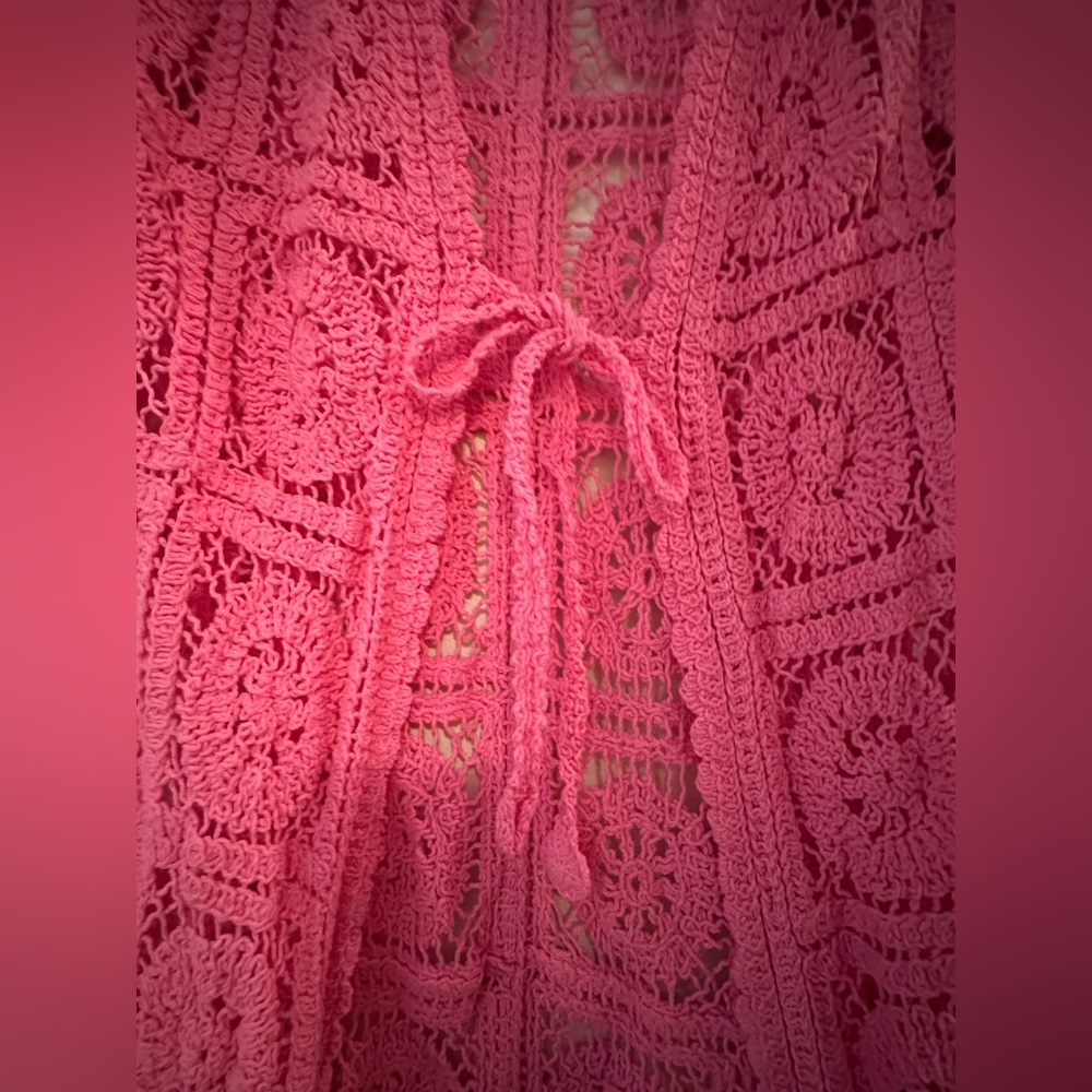 Crochet Duster by POL - Pink One Size - Picture 2 of 6